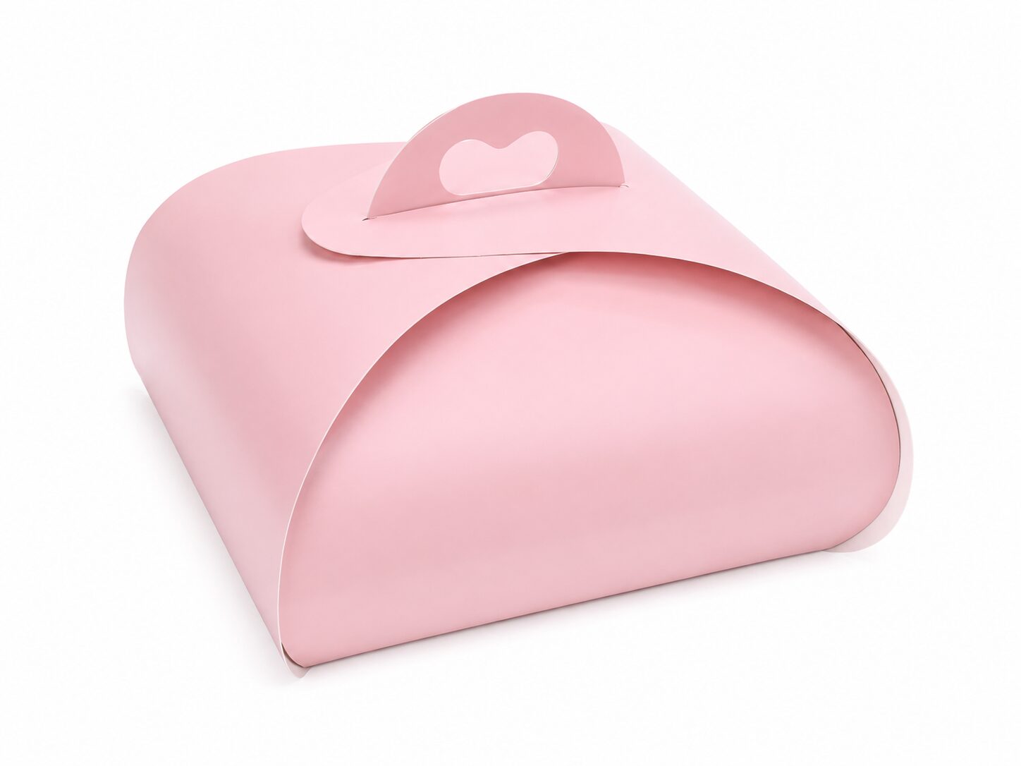file_0000000040fc71f5800b6bb828574781 Ovalna kutija za tortu sa drškom 20x20x10 cm – roze - Slika 1